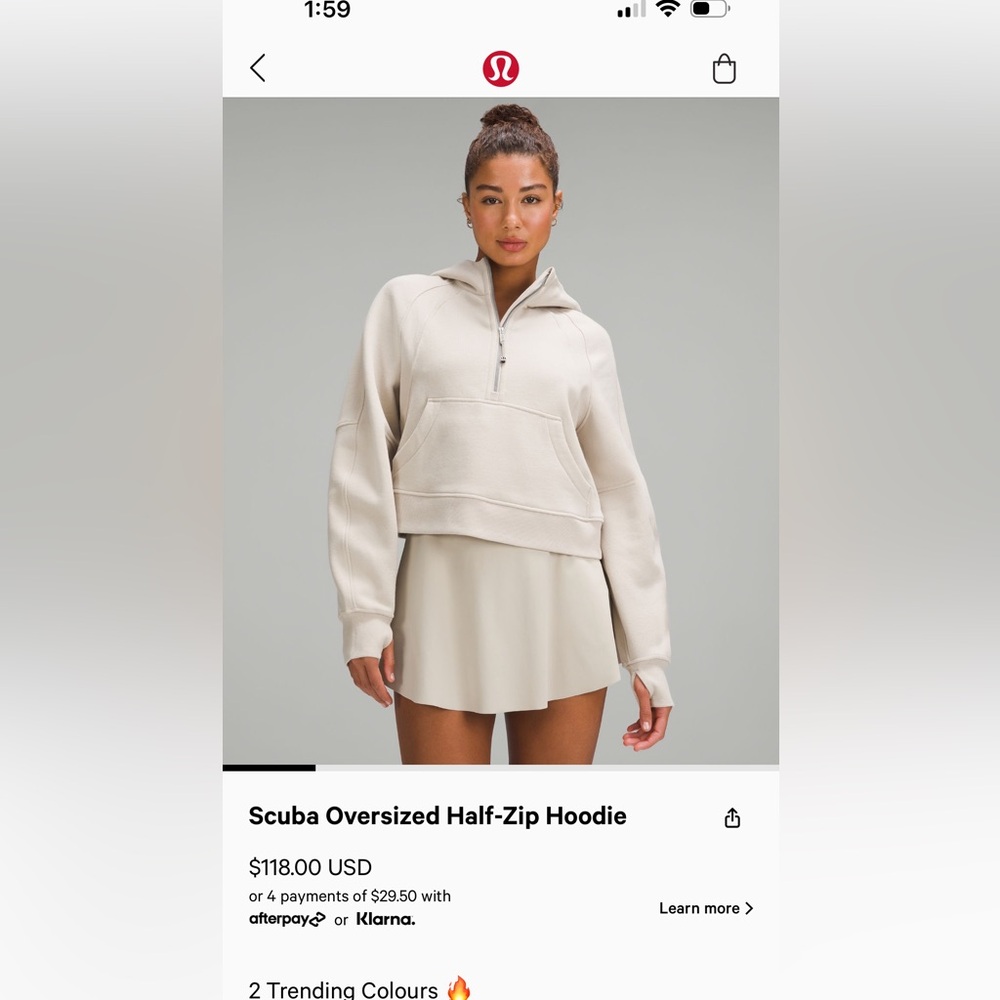 Lululemon Scuba Oversized Half-Zip